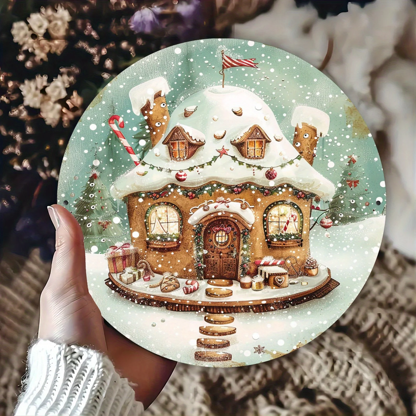Charming Gingerbread House Christmas Vintage Wooden Sign - Suitable for Home, Room, Library, and Shop Decor, an Ideal Holiday Gi