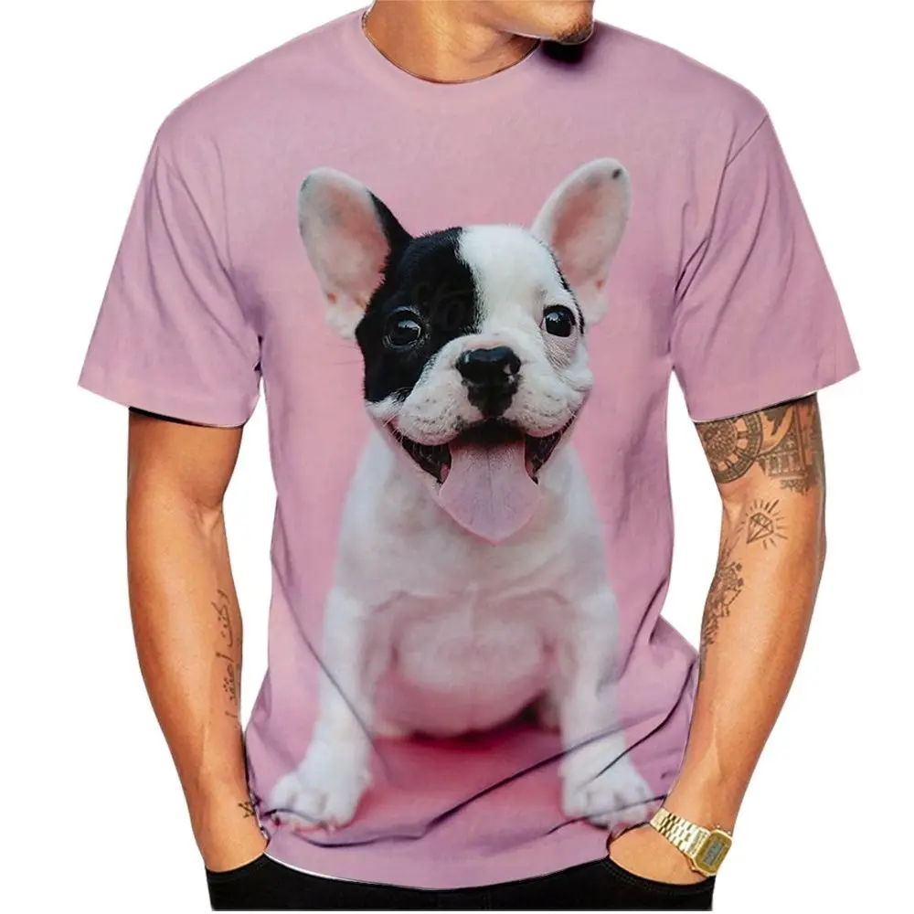 Tshirts Animal French Bulldog 3D Print Summer Tees Streetwear Crew Neck Hip Hop Short Sleeve Casual Oversize Men Women Kids Tops