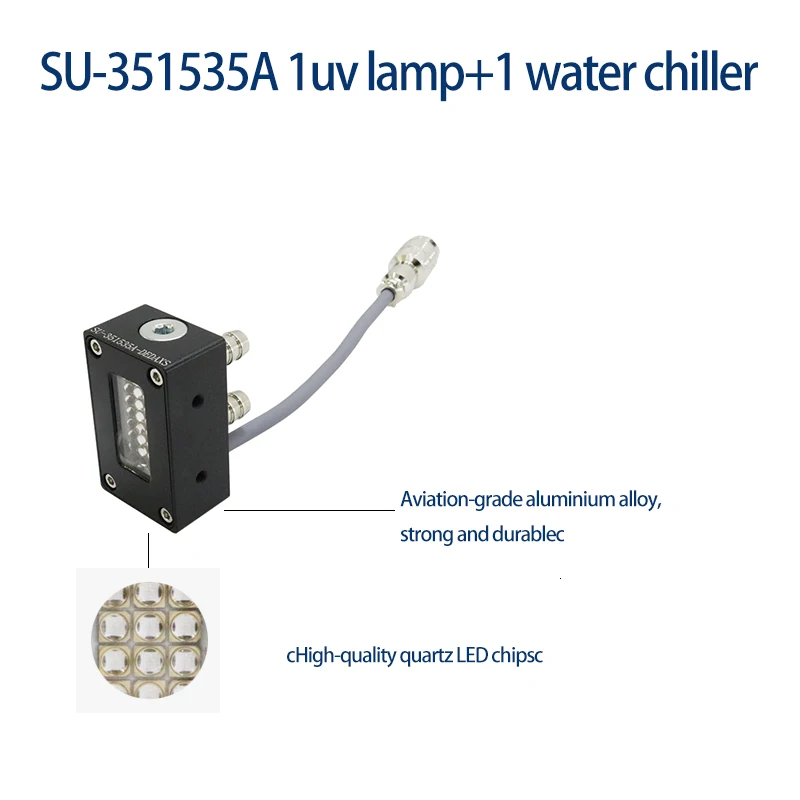SU-351535A Water Cooled Linear UV LED Curing Lamp 36-72W 360-420nm for Ricoh G5 G6 Ink Pre-curing UV Glue Drying