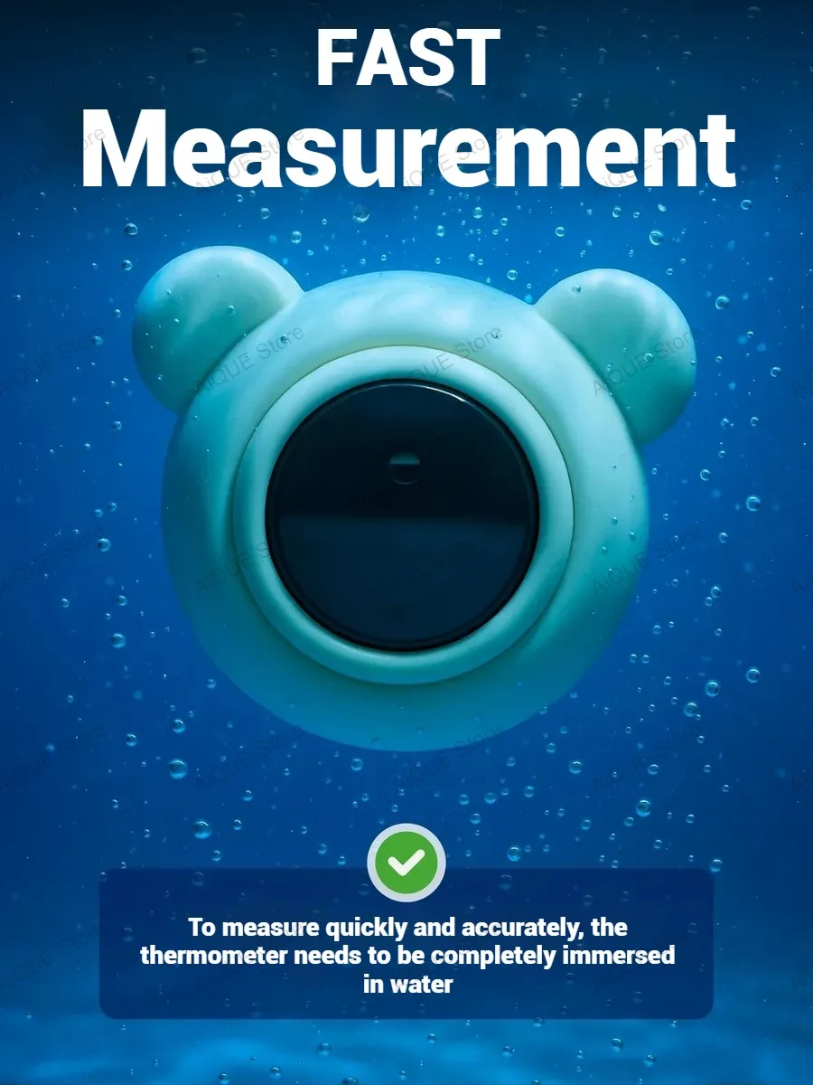 AiQUE Touch Control Baby Bath Temperature Monitor LED Display Bath Thermometer Cartoon Digital Water Temperature Meter
