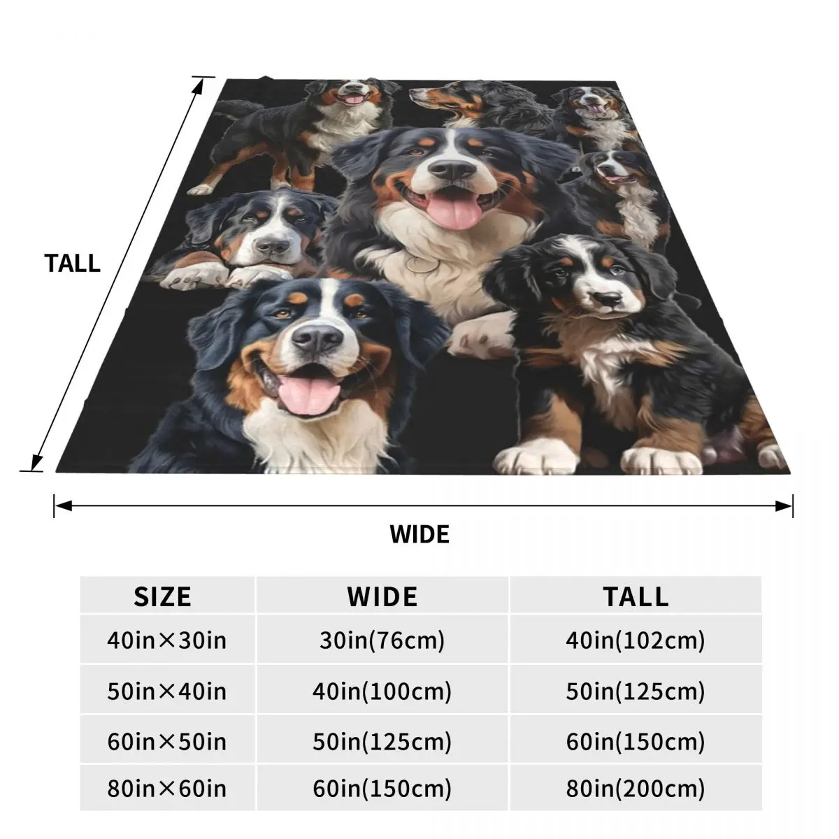 Bernese Mountain Dog Blankets Soft Warm Flannel Throw Blanket Plush for Bed Living room Picnic Travel Home Sofa