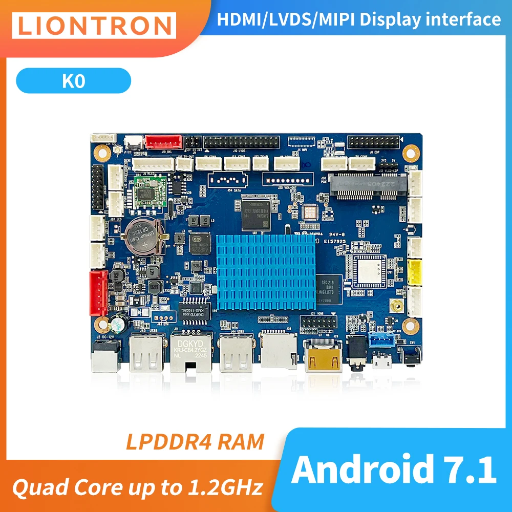 

LIONTRON K0 Motherboard Allwinner A40i Up to 128GB EMMC Android PCBA Embedded Mainboard for Industrial Controlling Computer