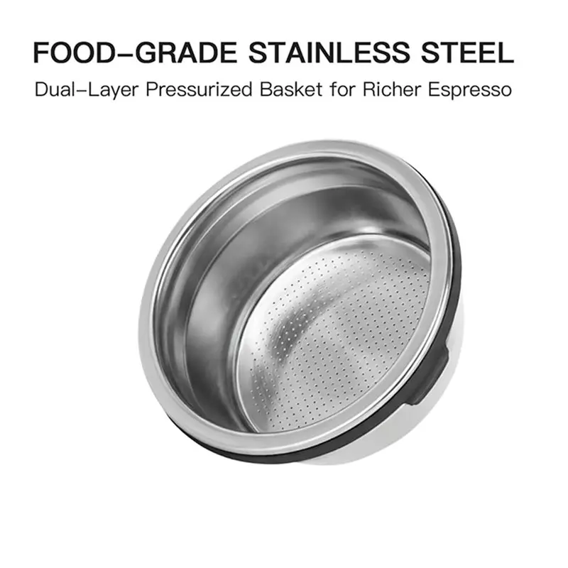 A7THK-For Ninja Luxe ES601 ES701,Coffee Filters- Double Cup Filter Basket& Pressure-Porous Filter, Portafilter Basket Included