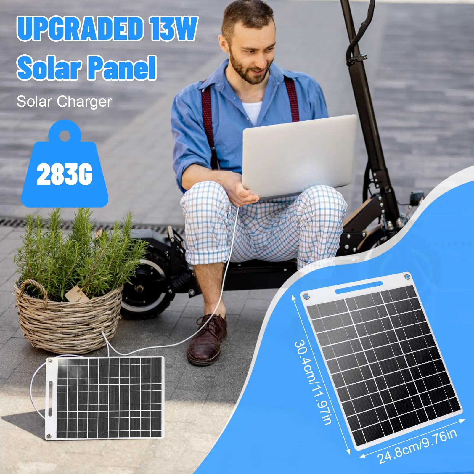 30W Solar Plate 5V Waterproof Solar Panel Portable Dual USB Solar Battery Charger Outdoor Camping Solar Cells Charging