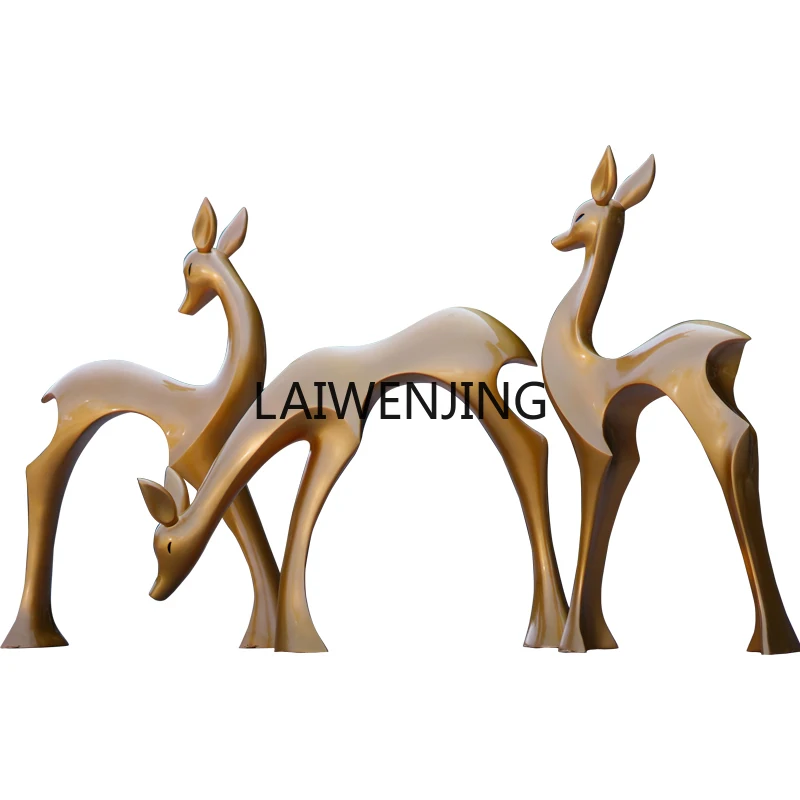 MJY simulation abstract sika deer fiberglass sculpture community lawn animal ornament