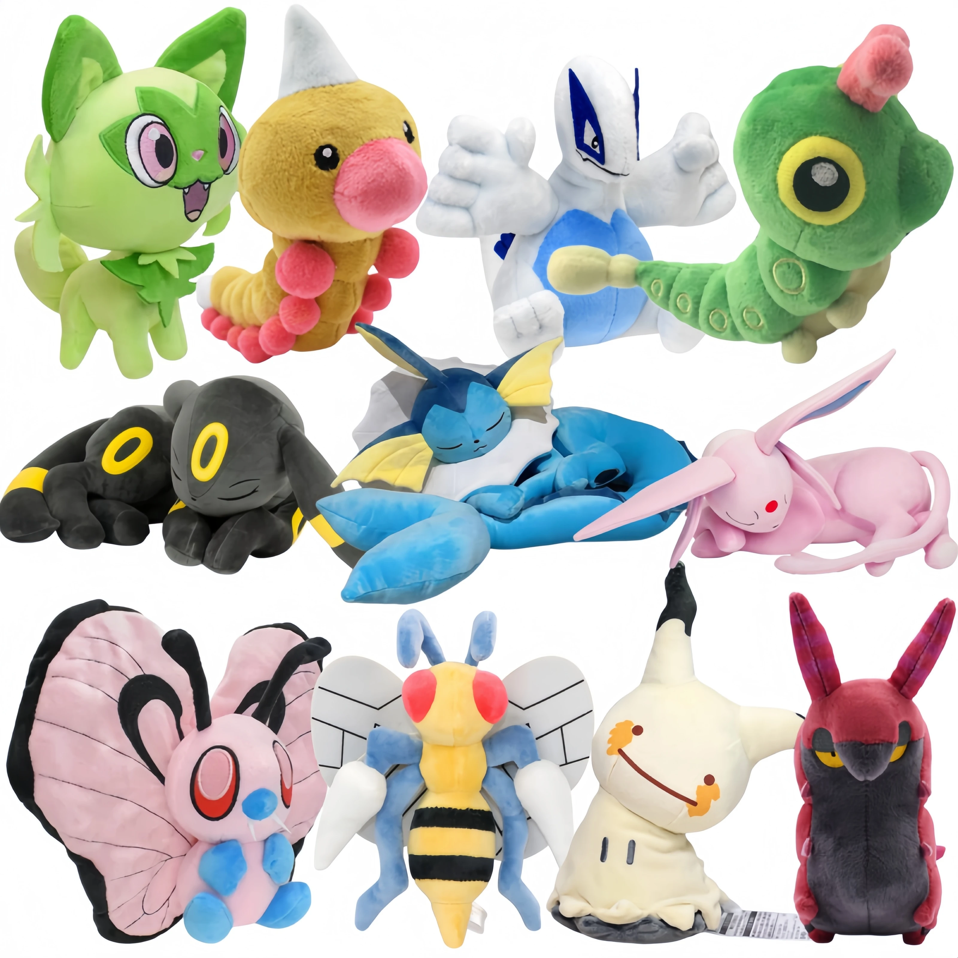 Pokemon Peluche Butterfree Caterpie Scolipede Weedle Lugia Plush Cartoon Cute Plush Toys Soft Sprigatito Stuffed Kawaii Doll