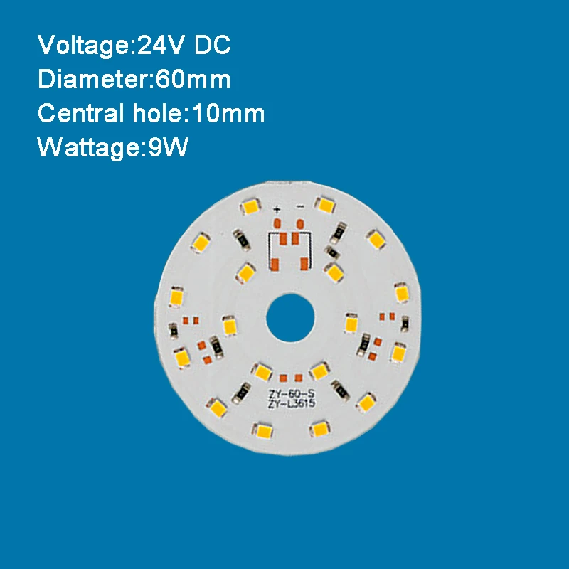 24V LED Yellow Blue Green Red Purple Lamp Light Board Bulb Round Light Source