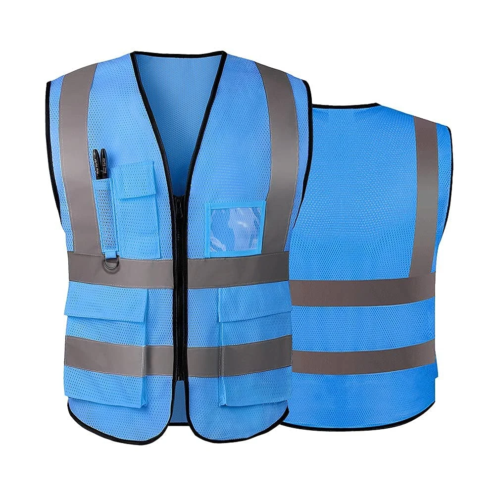 Reflective Safety Vest for Men Women High Visibility Mesh Security Vest with Pocket Zipper Front Meet ANSI/ISEA Standard