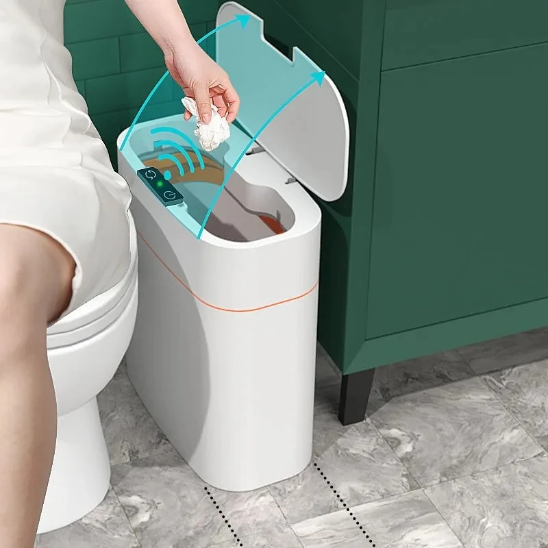 

Hot-selling smart sensor trash can for home use with lid, anti-odor in bathroom, bedroom and living room