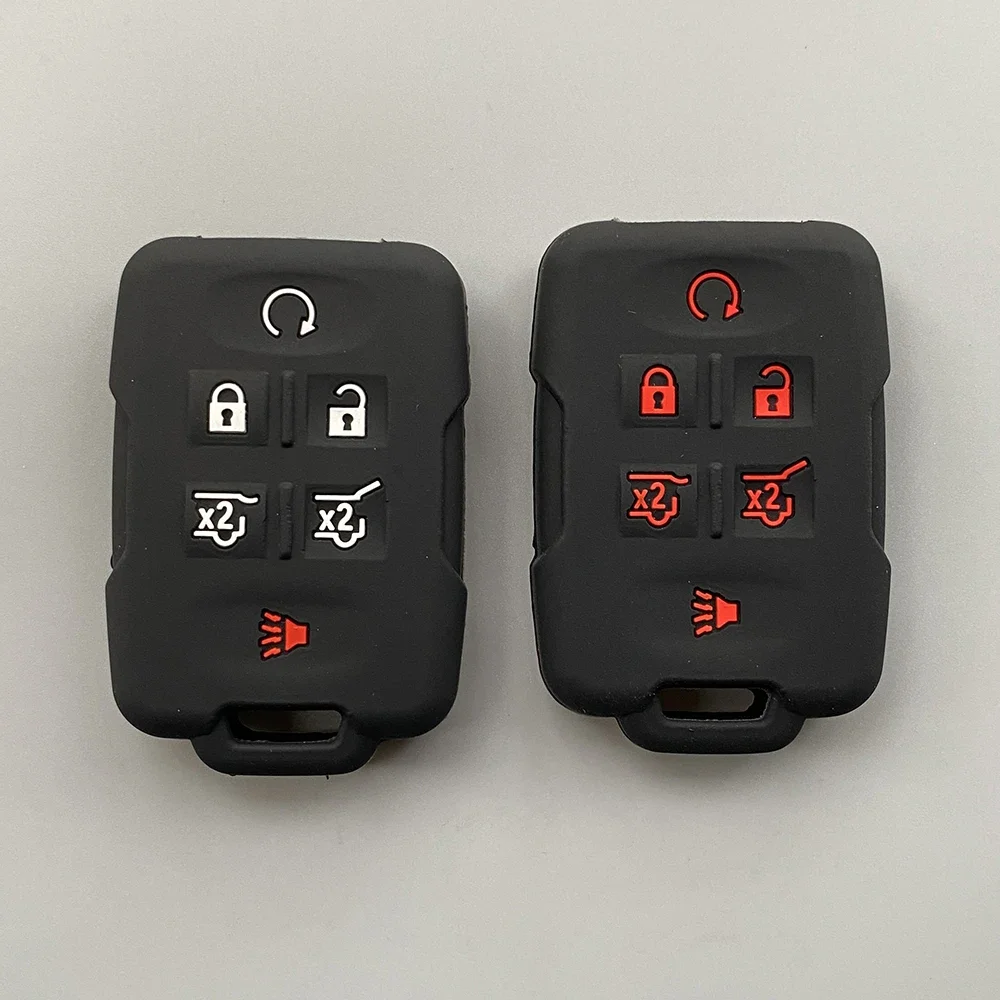 Silicone Car Key Case Cover For Chevrolet Colorado Silverado 1500 2500HD 3500HD GMC Yukon Sierra Canyon Remote Key Protecor