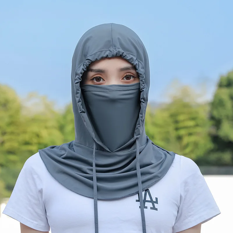 Unisex Summer Sun Protection Sweat Absorbing Ice Silk Mask Outdoor Cycling UV Protection Hat Cycling Equipment