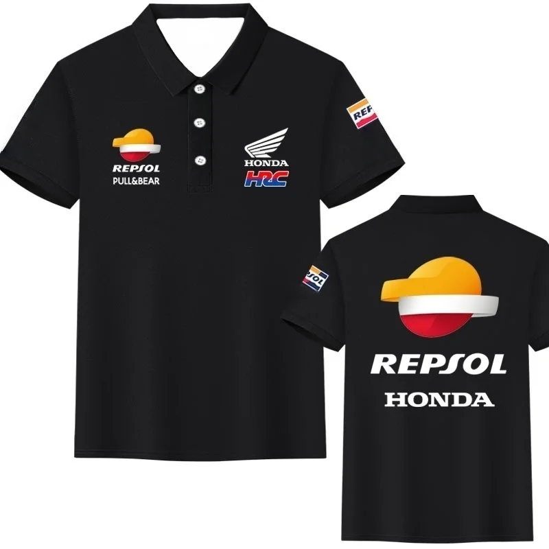 

2025 Summer New Honda HRC Men's and Women's Cycling Classic Short Sleeve T-shirt Breathable Quick Drying Boutique Polo Shirt