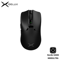 Delux M800 Ultra Lightweight 55g PAW3395 Wireless Bluetooth Tri-Mode Gaming Mouse 26000DPI 4K Compatible Macro Mice For PC Gamer