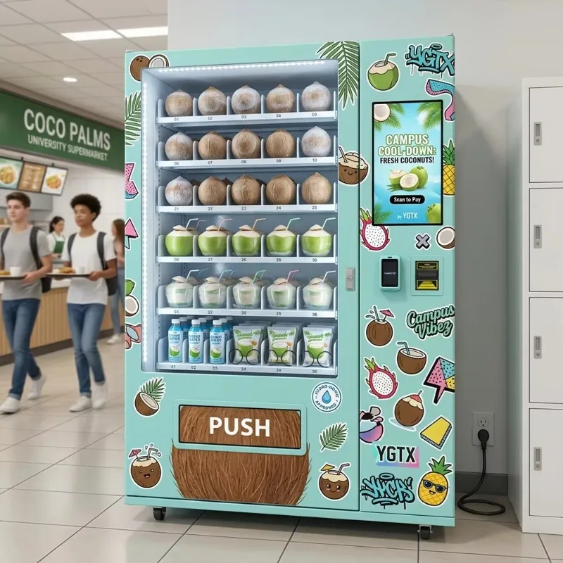 Smart Coconut Vending Machine 24H Self-Service Automatic Coconut Juice Maker with Card Payment QR Code for Mall Beach