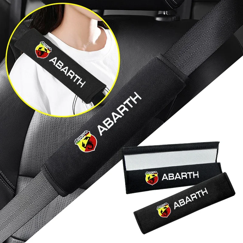 

2pcs/lot Car Styling Seat Belt Cover Pure Cotton For Abarth Punto 124 125 500 Stilo Ducato Freemont 600 Panda Siena Accessories