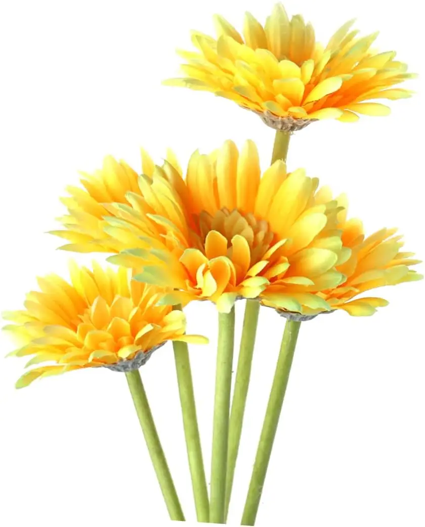 

5pcs Artificial Gerbera Daisy Flowers, Real Touch Faux Daisy Bouquet, Fake Flowers for Outdoor Decoration, Wedding Table Centerp