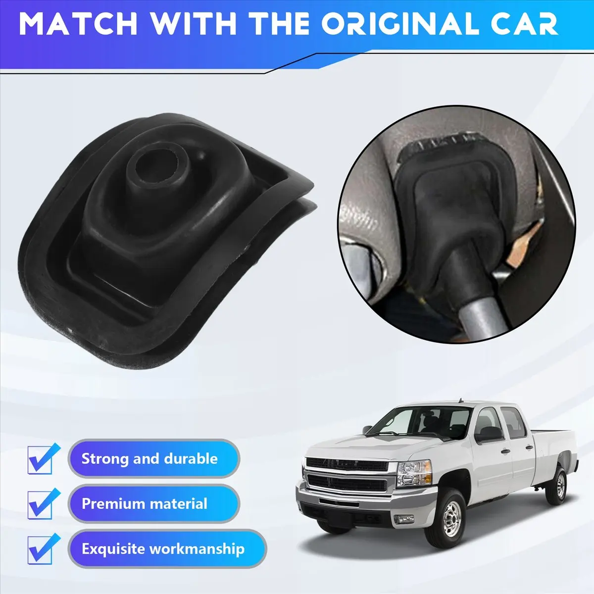 #67I 2609-3753 Shifter Seal for Chevy Silverado Sierra 00-06,Shifter Lever Handle Boot Seal,(Black)