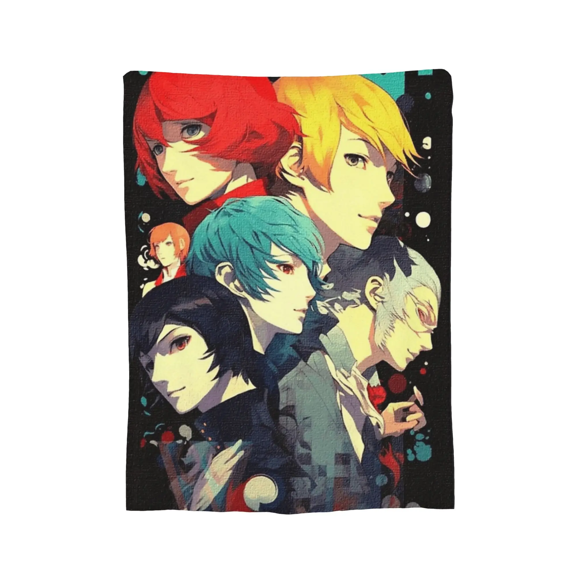 Persona 3 Reload Fanart Characters Knitted Blanket   Plush Throw Blankets Bed Sofa Decoration Lightweight Bedspreads
