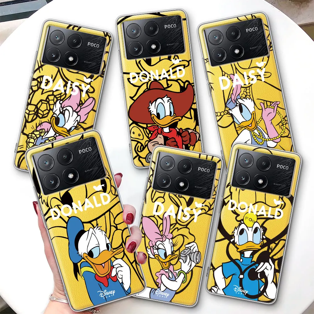 Disney Donald Duck Couple Phone Case for Xiaomi Poco X6 X5 F4 M5s X3 NFC F1 F5 M5 M3 M4 GT F3 F2 X4 Pro Soft Transparent Cover