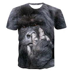 Summer Funny Gorilla Monkey Animal graphic t shirts men Fashion Street Hip Hop Printed Tees Oversized O-neck Short Sleeve Tops