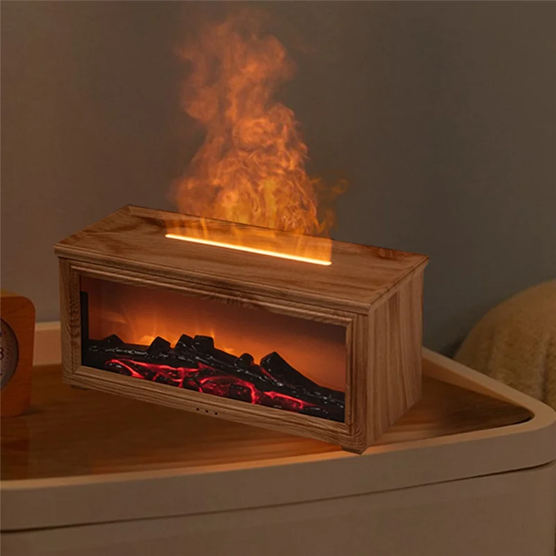 A01V-diffuseur d'aromathérapie Simulation cheminée avec effet de flamme dynamique diffuseur d'aromathérapie coloré pour la maison et le bureau A
