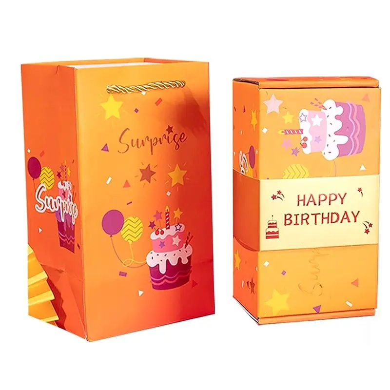 MALL Exploding Gift Box Money Up Surprise Birthday Prank Box, Money Roll Gift Box For Cash Gift, Chinese Red Envelope C