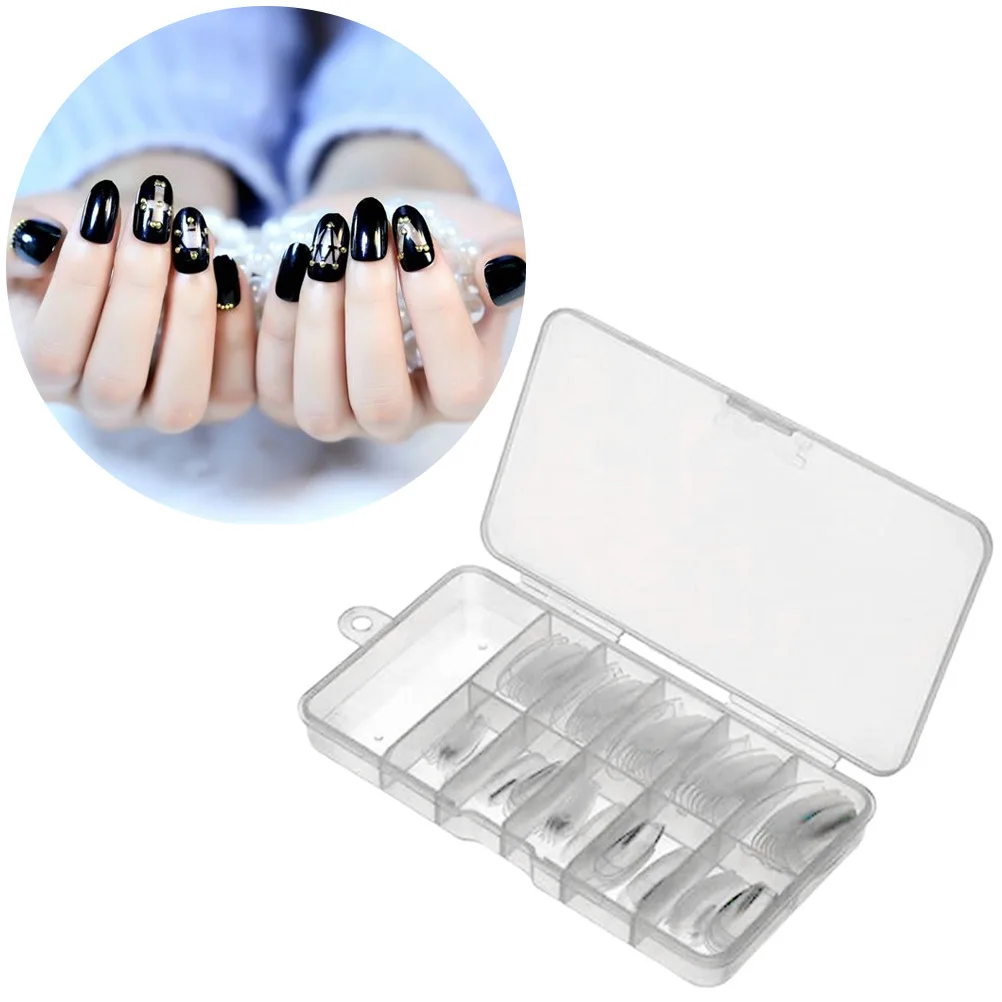 100 Stück künstliche Nägel, halber Stab, Ballett-Stil, transparente Spitzen für Maniküre, Kunst-Design, Schönheitswerkzeug, leicht, ungiftig, wiederverwendbar