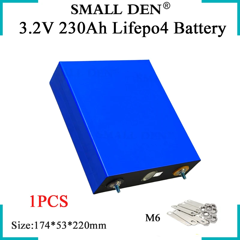 

1PCS New 3.2V 230Ah Lifepo4 Rechargeable Battery 6C High power DIY 12v 24v Electric car Golf cart Yacht Inverter Solar Storage