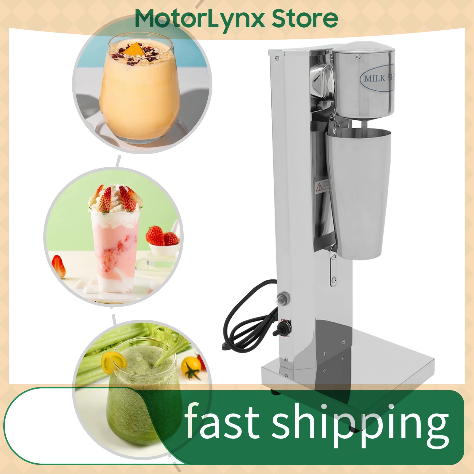 Mesin Milkshake Listrik Stainless Steel Komersial 110V 180W 650ml Blender Minuman Mesin Milkshake Stainless Steel