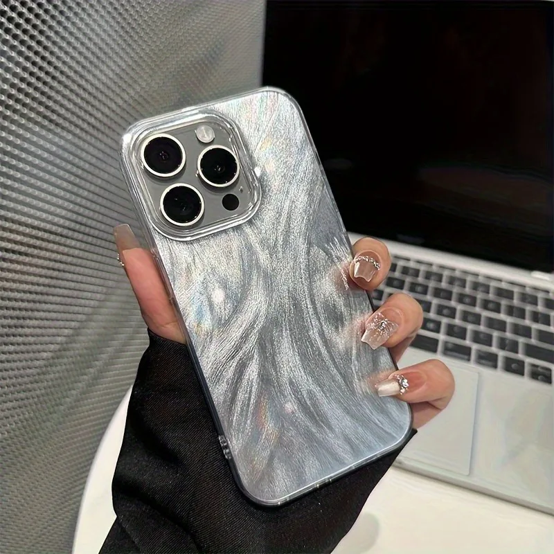 

Apple Mobile Phone Case Laser Feather Yarn FOR iPhone 11/12/13/14/15 Pro Max Series Shockproof and Anti-Fall Protective Cover