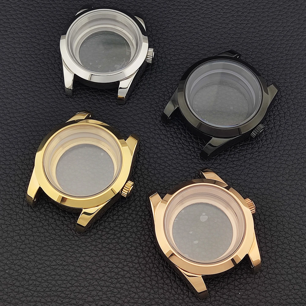 

39mm Watch Cases nh35 Case Sapphire Glass Stainless Steel Case Fit nh35 nh36 nh34 nh38 nh70 Movements Waterproof Watch Parts