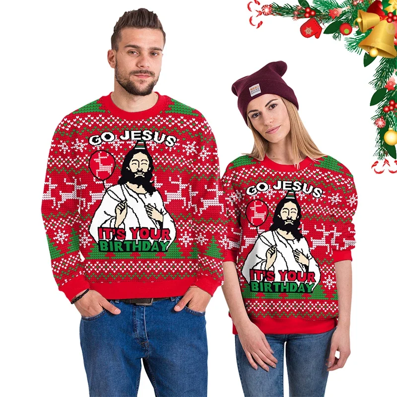 TUONROAD 3D 'lelijke' kersttrui, kerstpullover, ugly christmas sweater
