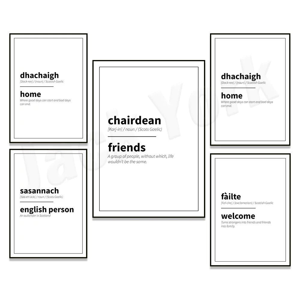 Scottish Gaelic Definition Poster, Definition Print Canvas Print Wall Office Decor Poster