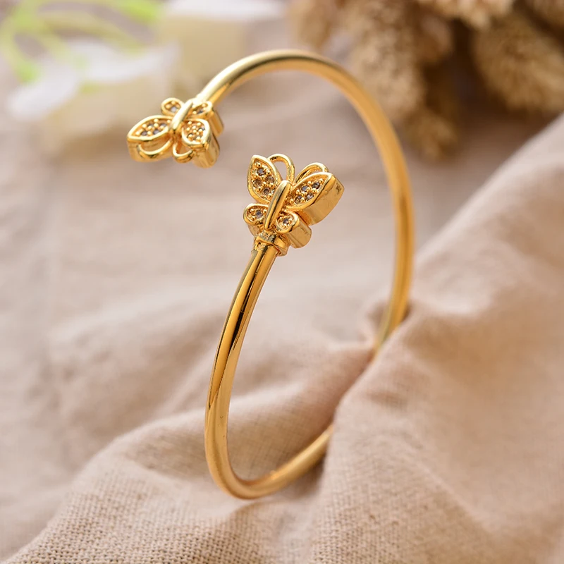 New Crystal Gold Color Bangles for Women Men Arabic Muslim Wedding Bracelets Bridal Bracelet Jewelry image 6