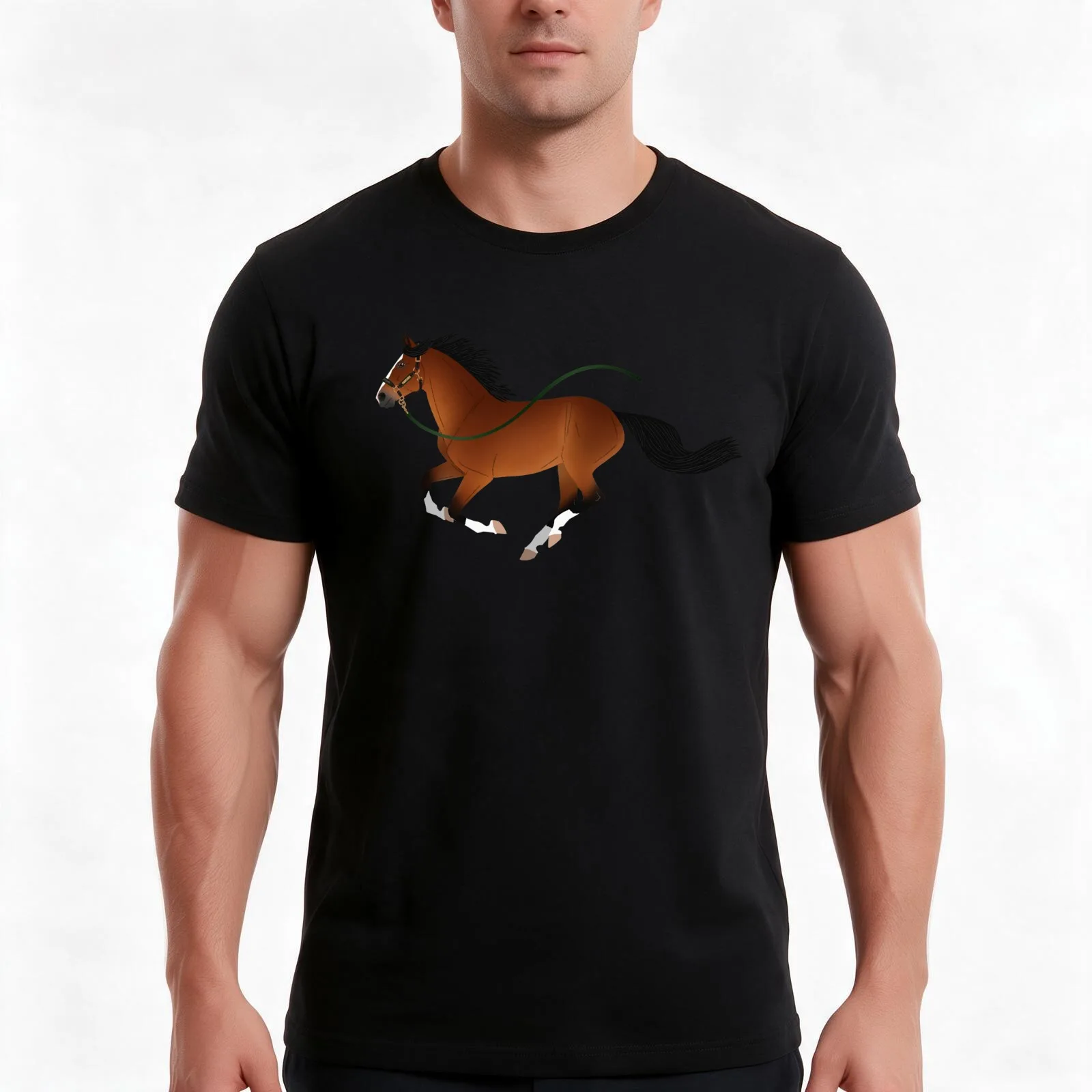 Runaway Bay - Equine Rampaige T-Shirt Summer Casual Cotton Tee Oversized Streetwear Tops Vintage Graphic Print 100% Cotton