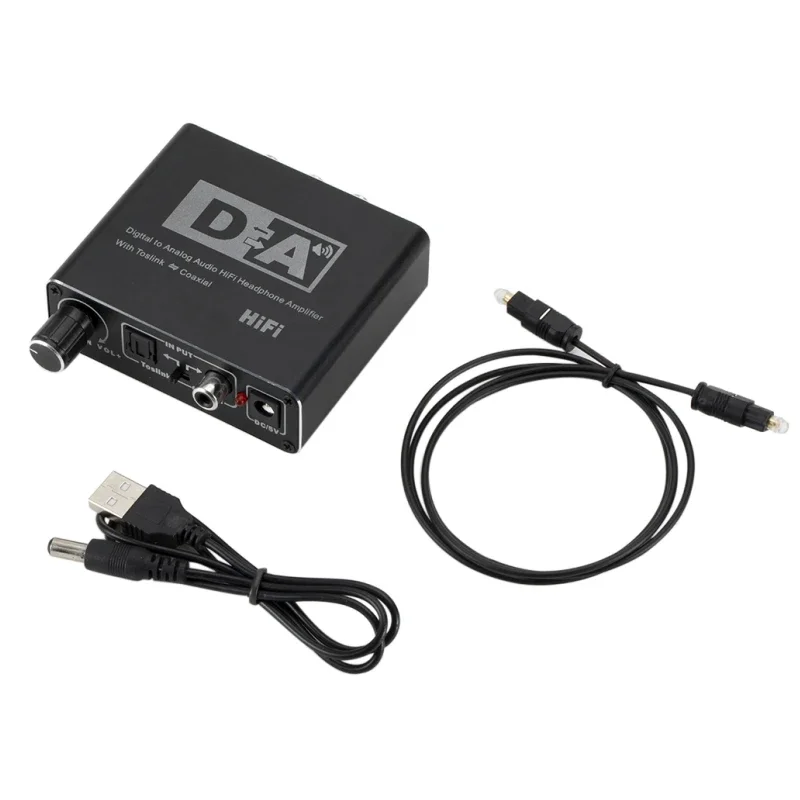 

Hifi AMP DAC Digital To Analog Audio Converter Toslink Coaxial Input Output SPDIF to R/L RCA 3.5mm Jack Headphone Stereo Decoder