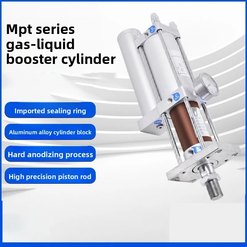 MPT 1T to 10T Bore Size 63-100mm  Standard Pneumatic Pressure Double Action Hydraulic Gas-Liquid Pressurized Booster Cylinder
