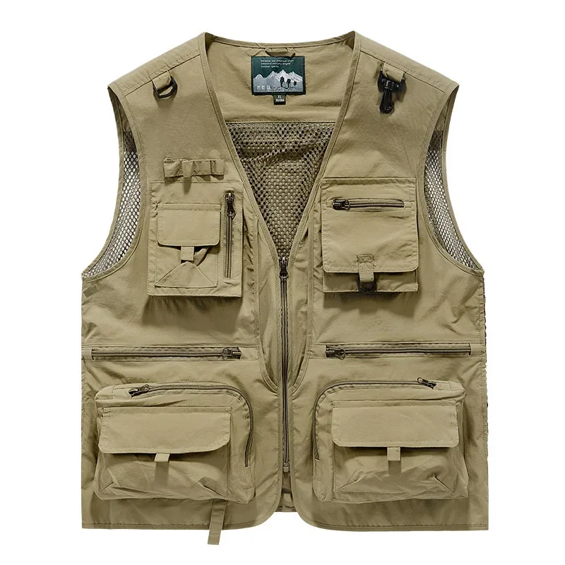 

Sleeveless Jacket Fashion Fishing Vests For Men's Pocket Photography Waistcoat Casual Spring Autumn Outdoors Military Black 2023