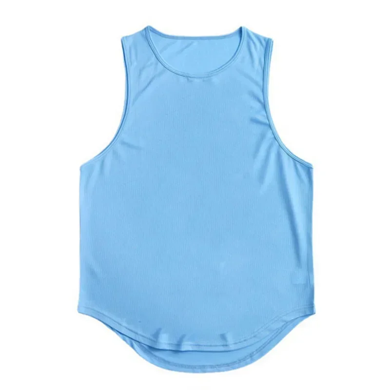 Gilet da allenamento elastico ad asciugatura rapida da uomo in rete traspirante senza maniche aderente da corsa, basket, palestra, allenamento, top estivo