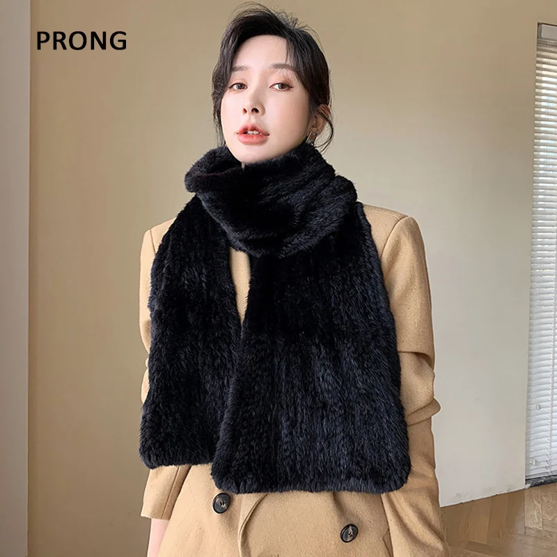 Luxury Mink Fur Shawl Scarf Winter Warm Long Style Mink Fur Scarf For Women Fur Neckerchief Real Mink Fur Scarves