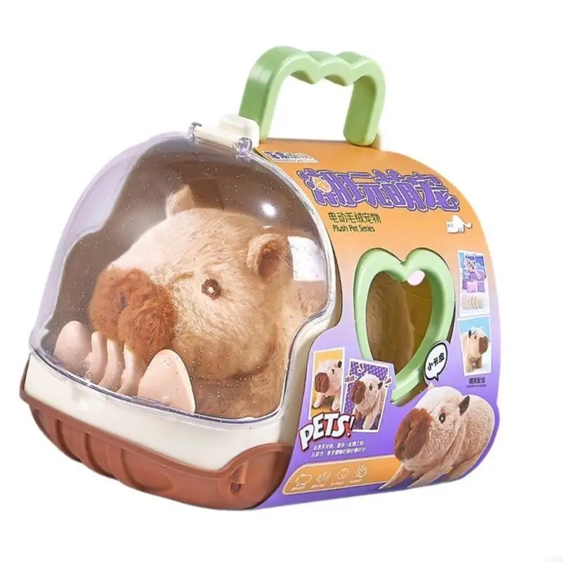 

CORB Electric Pet Capybara Plush Figure Dolls with Walking and Sound Safe and Fun Raise a Pet Toy for Children Boy and Girls