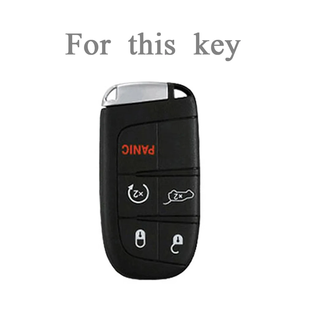 5 Buttons Silicone Remote Car Key Shell for Jeep for Dodge Dart Ram 1500 Dart Challenger Charger Chrysler 300 Keyless
