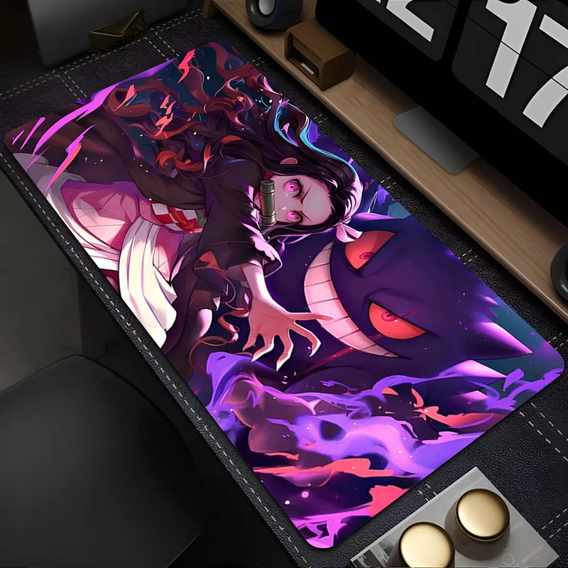 Japan Anime Girl Mouse Pad Demon Slayer Nezuko Kamado XXL Office Pad Non-slip Laptop Notebook Mousepad 300x800 400x900 Mouse Mat