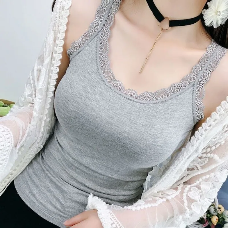 Tank Tops Women Comfortable Simple Spring Fall Inside Vintage Temperament Cozy Elegant Ladies Casual Slim Sleeveless All-match