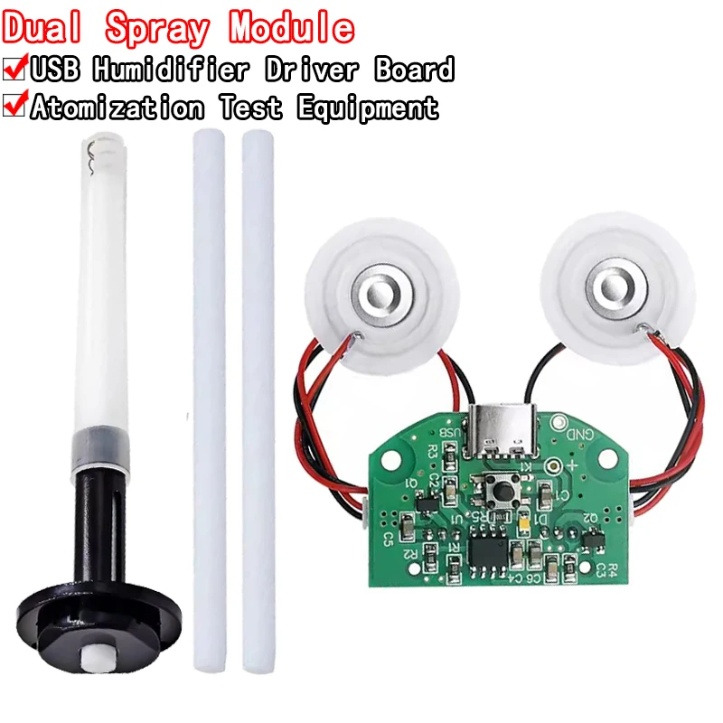 Dual spray atomization module USB humidifier driving circuit board atomization experimental equipment ultrasonic DIY incubation