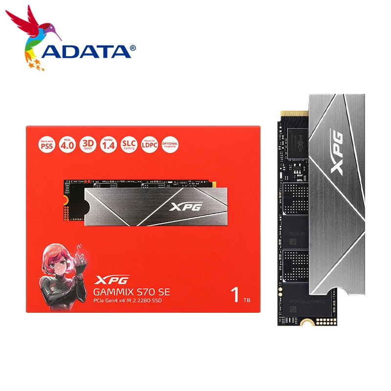 Imagem -03 - Adata-unidade Interna de Estado Sólido para Laptop Desktop Ps5 Xpg S70 se Pcie Gen4x4 M.2 2280 Nvme Ssd Disco Rígido 1tb 2tb Máximo 7000 mb s