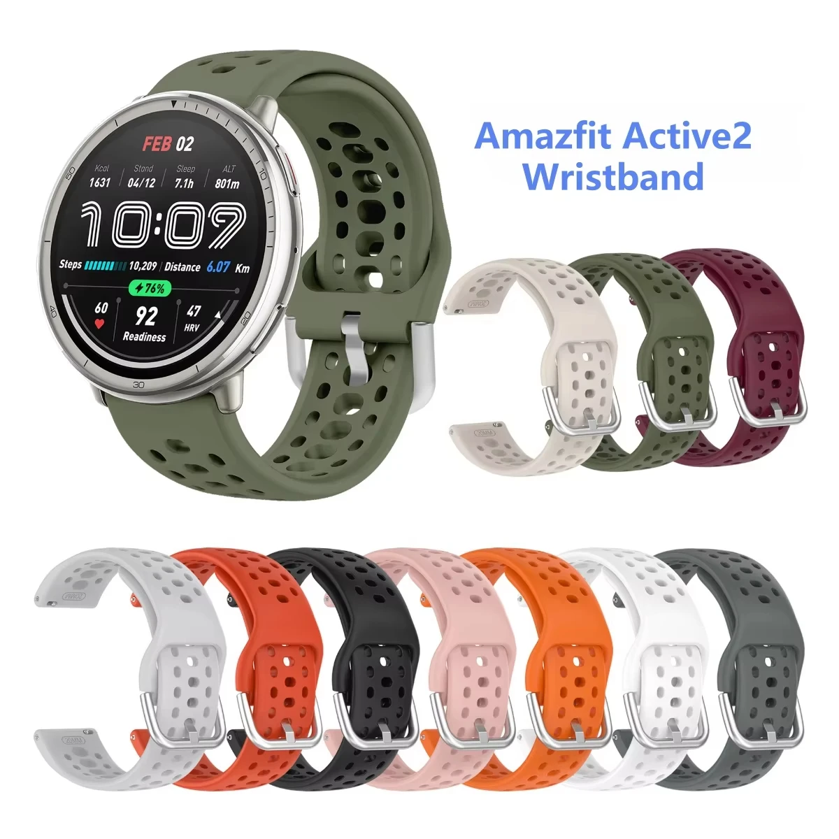 

Универсальный 20 мм мягкий силиконовый спортивный ремешок для часов, сменный ремешок для часов Huami Amazfit Active2, браслет для умных часов2025