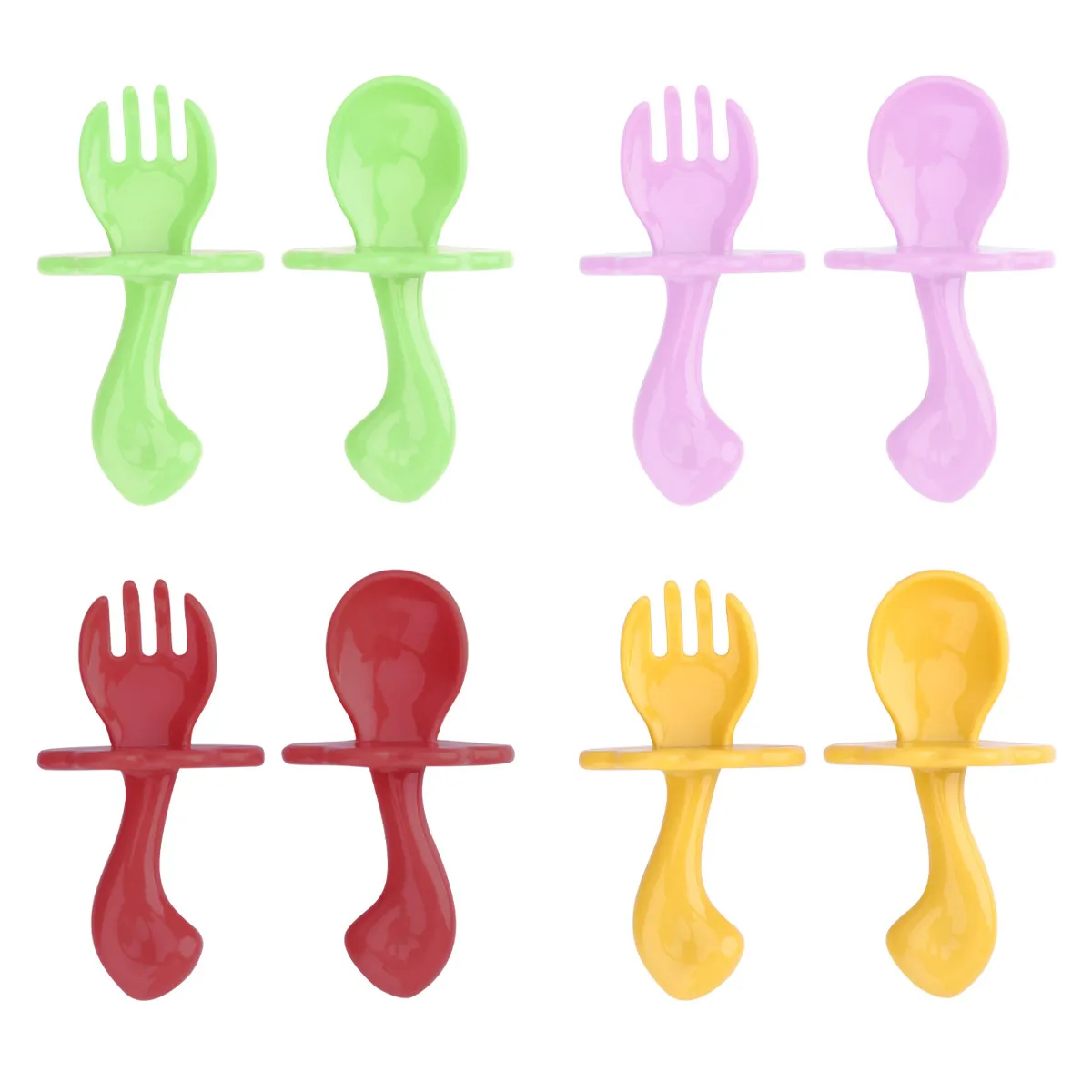 

4Set Baby Tableware Set Infants Safety Spoon Fork Portable Household Easy Clean Durable Ecofriendly Random Color