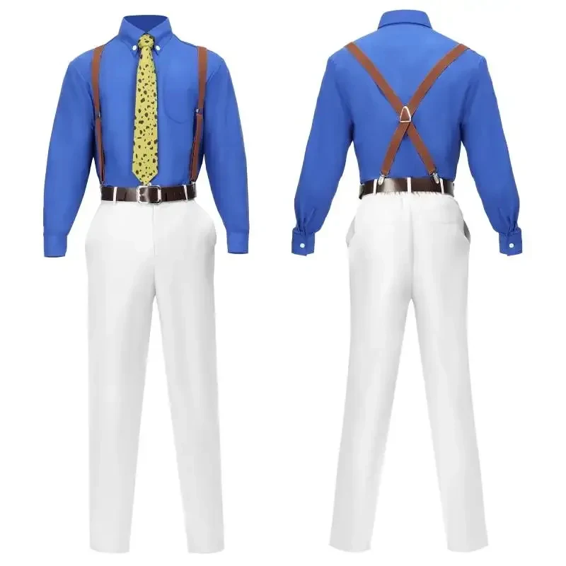 x,3;f\6;h/NewDazcos Kento Nanami cosplay costume men's US size shirt pants uniform suit with tie suspender glasses Hal6;j'3\y,8/