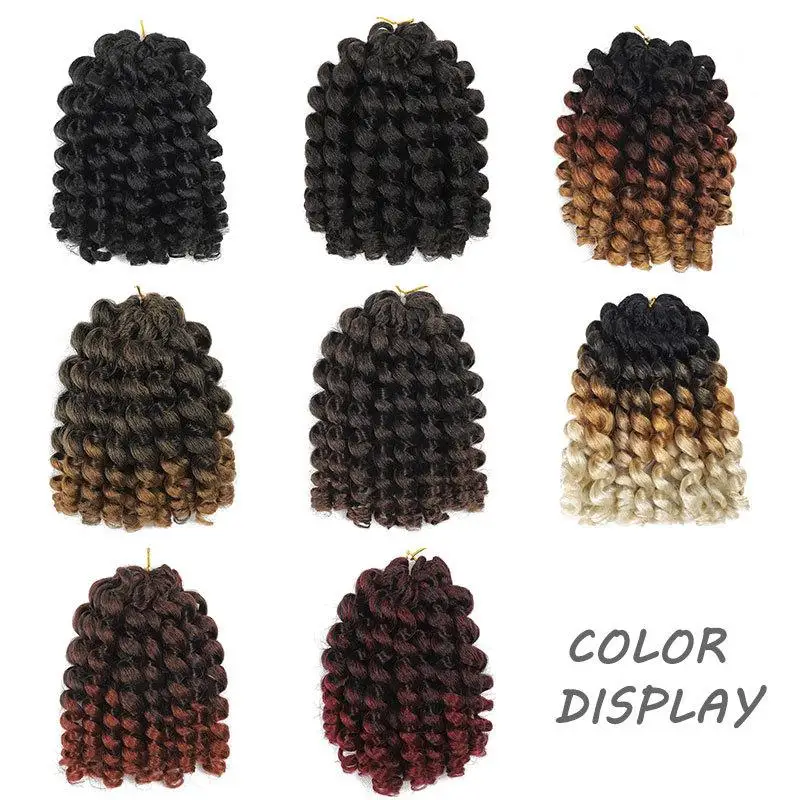8 Zoll gelocktes, federndes Crochet-Haar, Jamaican Bounce Crochet-Haarflechten – Detail 8